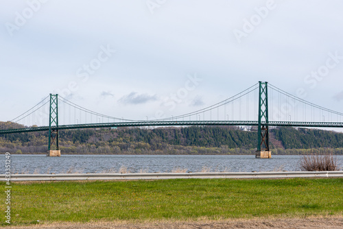 Bridge on the St. Lawrence River between Quebec city and the Orleans isle (Ile d'Orleans)