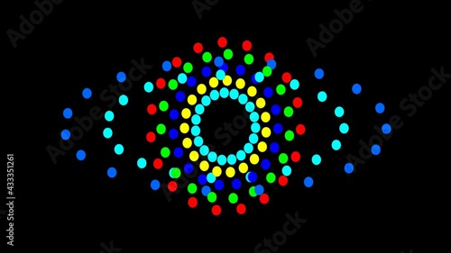 Wallpaper Mural Rings of Moving Circles Flowing Around Central Flower Eye Shape Torontodigital.ca