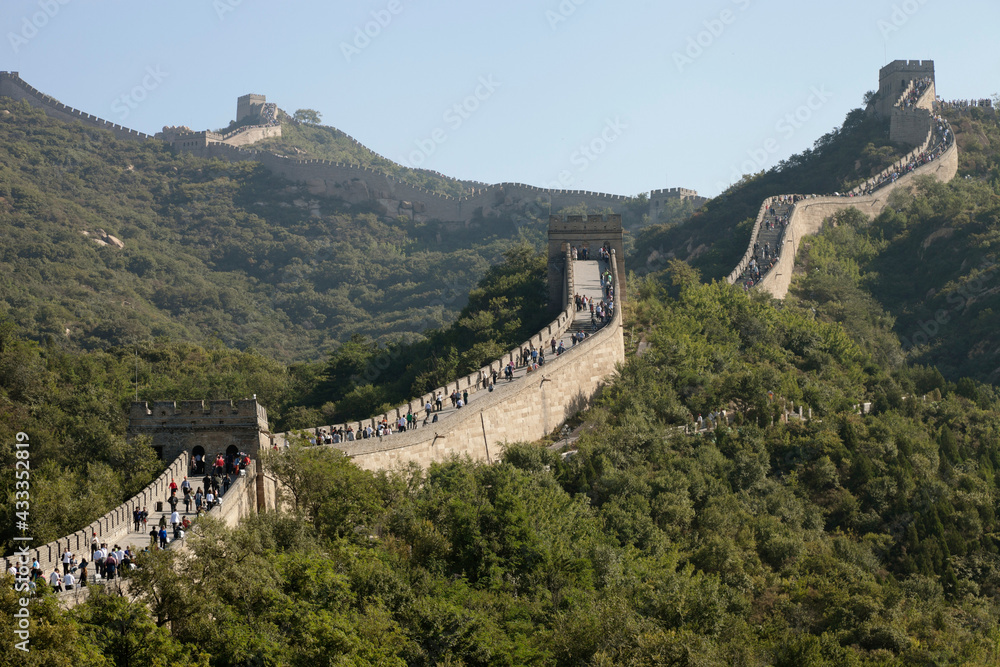 Great Wall of China in hilly landscape Great Wall of China in hilly landscape