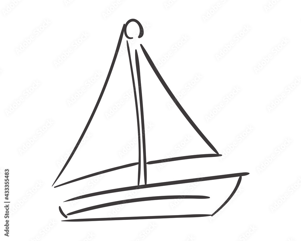 handrawn sailboat vehicle handrawn sailboat vehicle