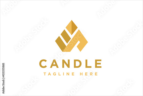 Candle fire logo design vector illustration. Candle suitable for business and industrial logos
