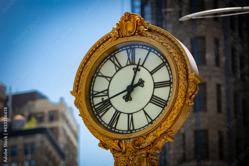 view of famous clock in New York City Stock Photo Adobe Stock