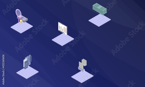 ACH Network concept on abstract design