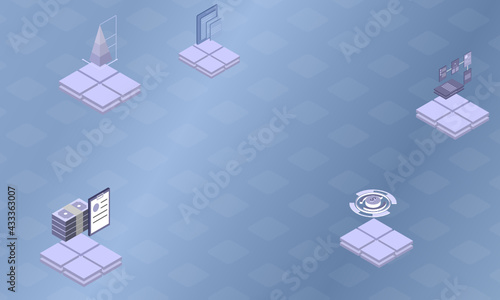 Economic system concept on abstract design