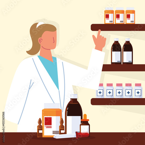 pharmacist serving prescription