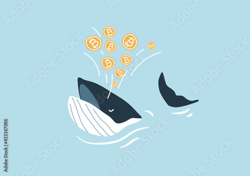 Whale spouting Bitcoin. Bitcoin Whales are considered market players with significant funds that are able to move the cryptocurrency market.
