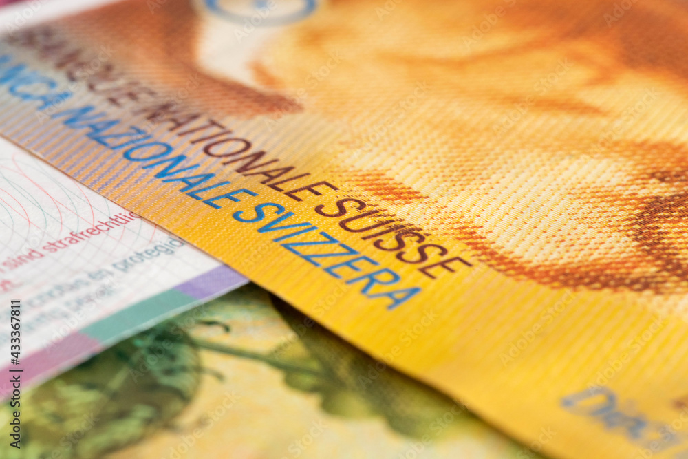 Fototapeta premium Nahaufnahme vom Geld Schweizer Franken CHF