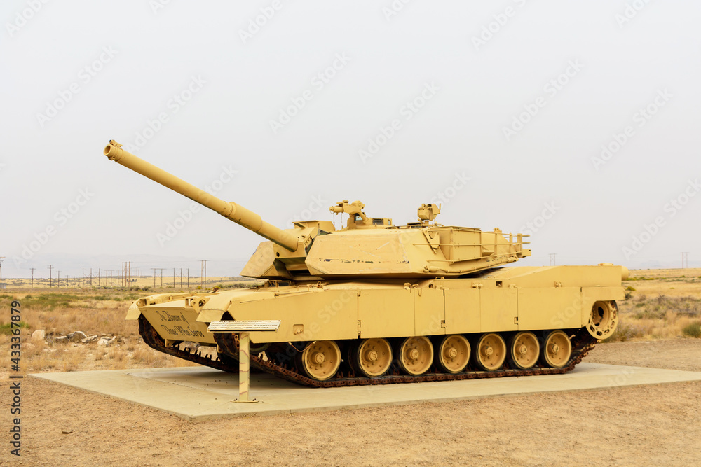 M1A1 Abrams main battle tank in outdoor museum Boise, Idaho, USA