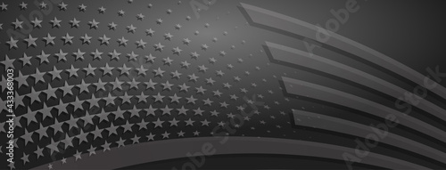 USA independence day abstract background with elements of american flag in gray and black colors