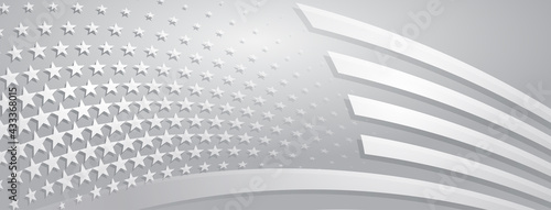 USA independence day abstract background with elements of american flag in gray and white colors