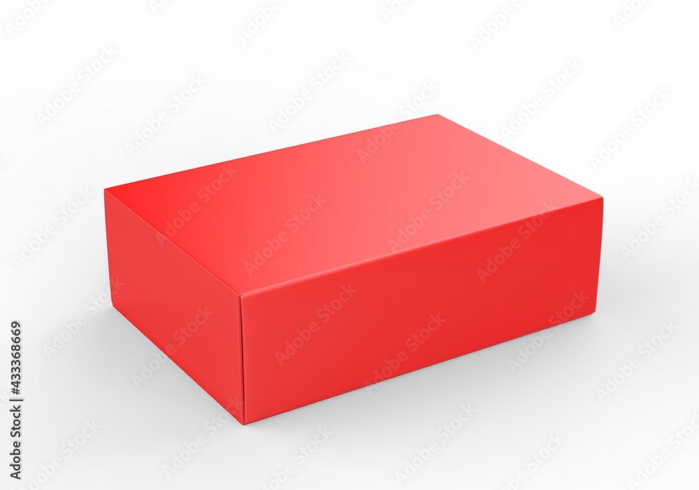 Blank white product packaging paper cardboard box. 3d render illustration. Blank white product packaging paper cardboard box. 3d render illustration.