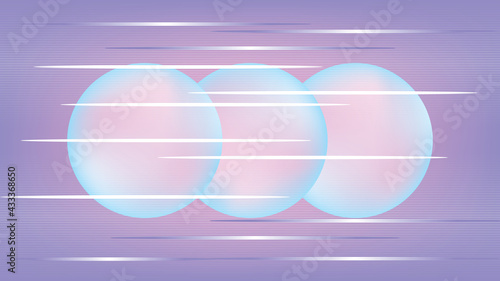 Abstract futuristic background, glowing spheres and stripes, music or technology concept, cover template.