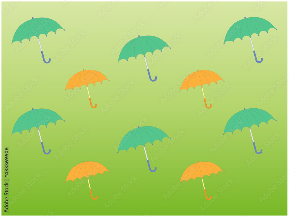傘の壁紙グリーンとオレンジ