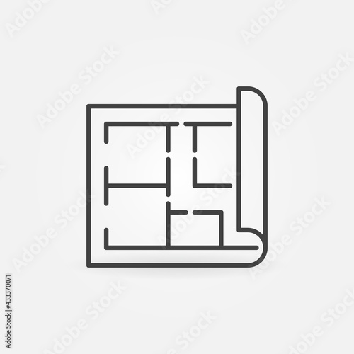House Plan vector outline concept minimal icon