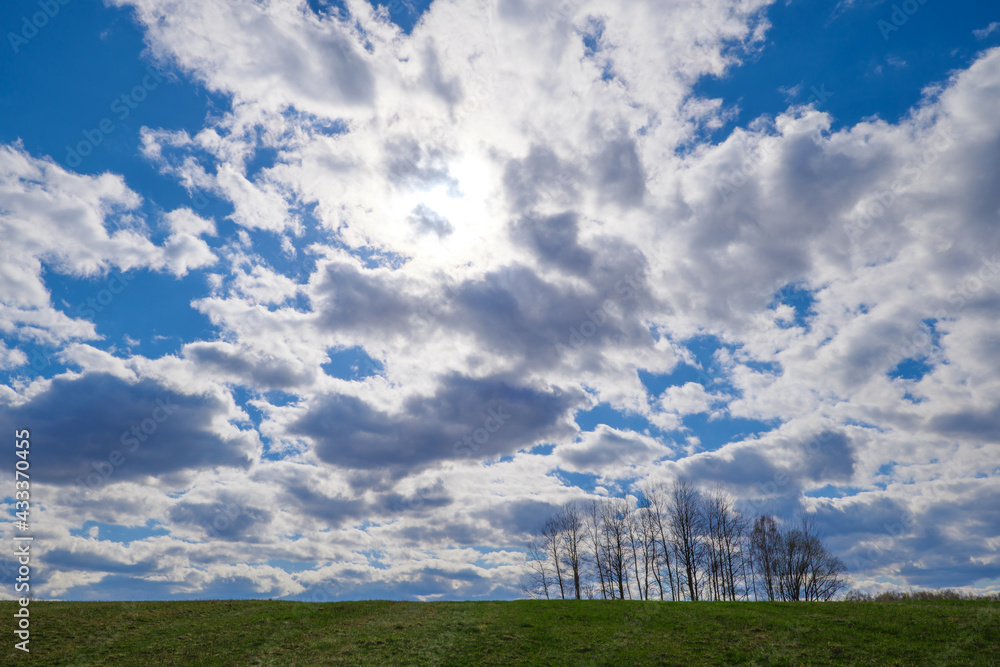 beautiful background with blue sky and sun beautiful background with blue sky and sun