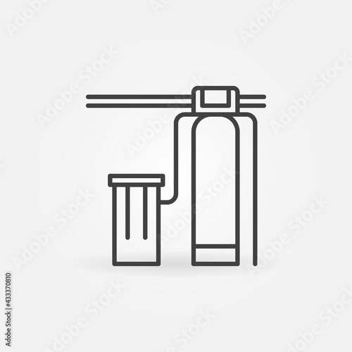 Water Softener with Iron Removal vector line concept icon