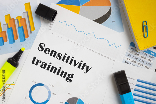 Canvas Print Financial concept about Sensitivity training with phrase on the sheet