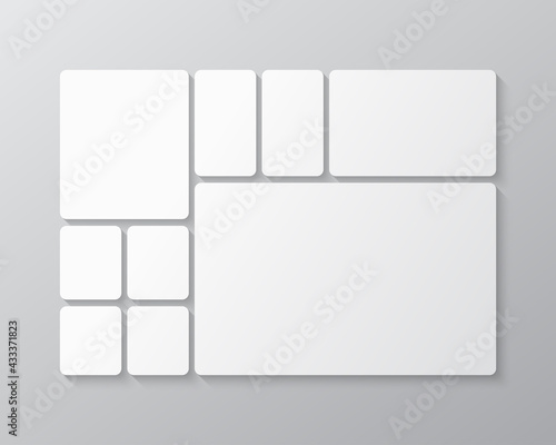 Vector empty collage board nine images, photos