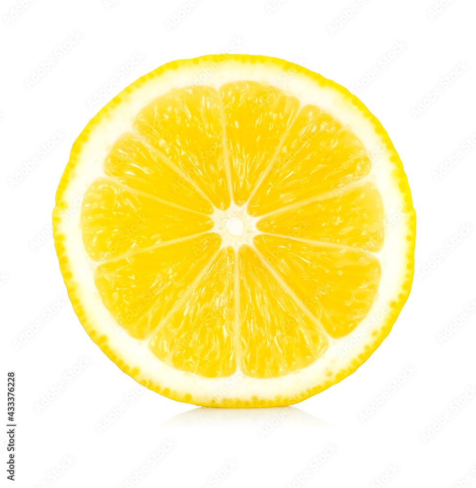 Half of lemon fruit isolated on a white background. Half of lemon fruit isolated on a white background.