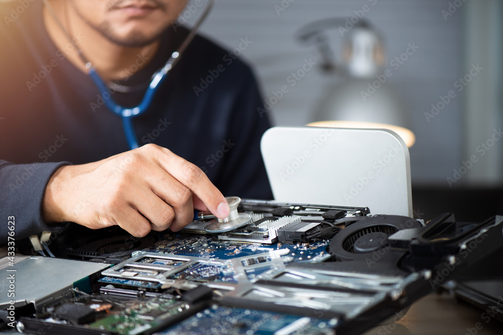 repairing the broken computer repairing the broken computer