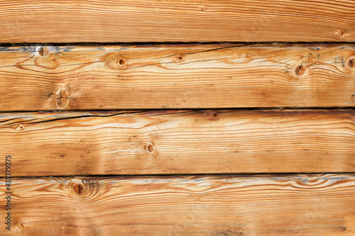 Bilde på lerret Wooden surface made of horizontal planed lumber