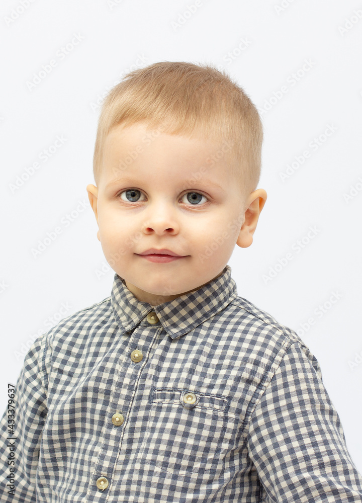 Beautiful little child two years old isolated on a white background Beautiful little child two years old isolated on a white background
