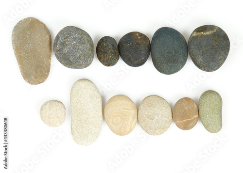 beautiful pebbles isolated on white background