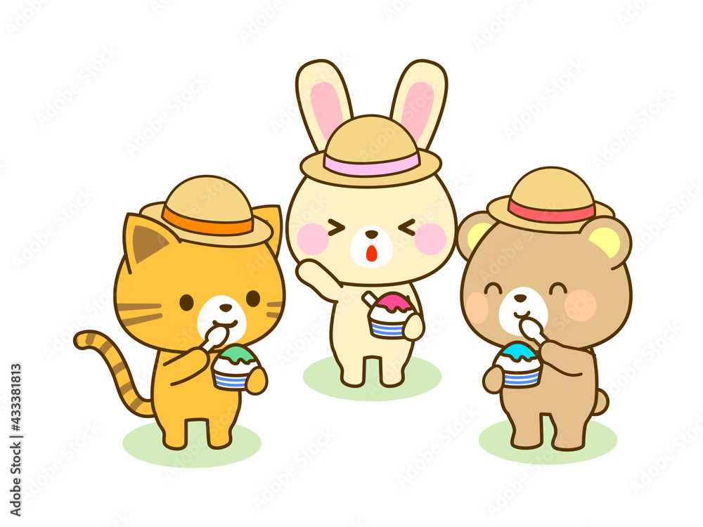Fototapeta premium 夏休みのイラスト・かき氷