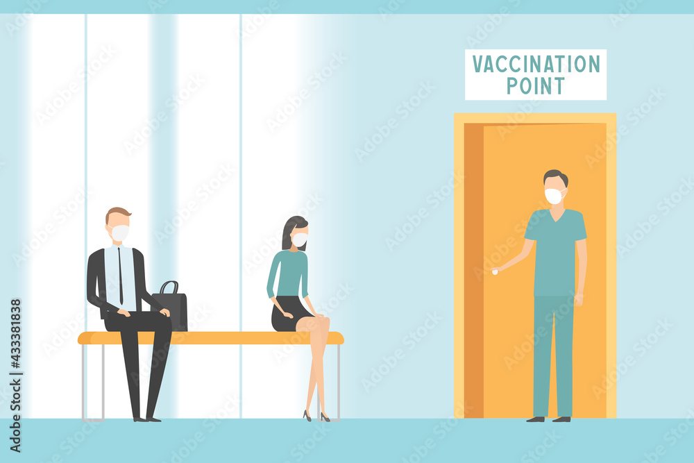 Vaccination centre. Cartoon. Vector illustration. Vaccination centre. Cartoon. Vector illustration.