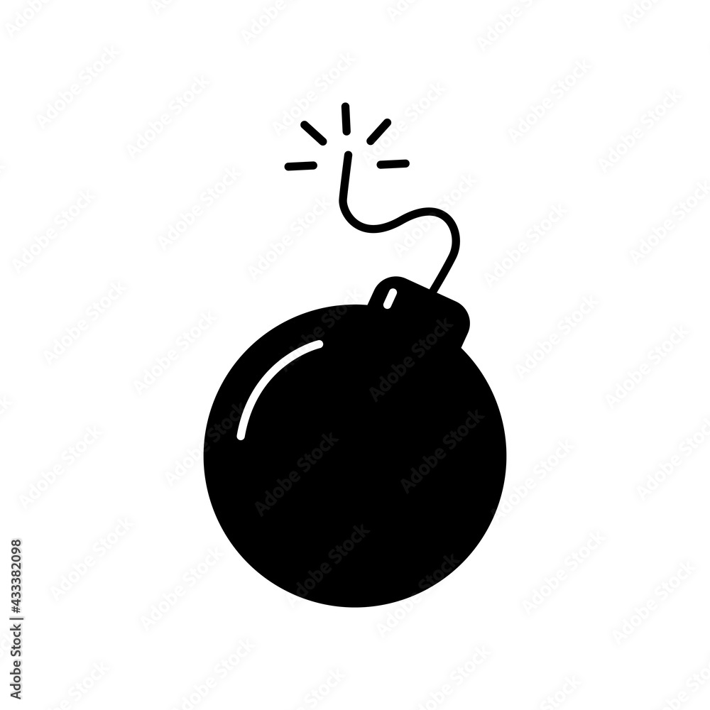 Bomb vector icon isolated on white background. Bomb vector icon isolated on white background.