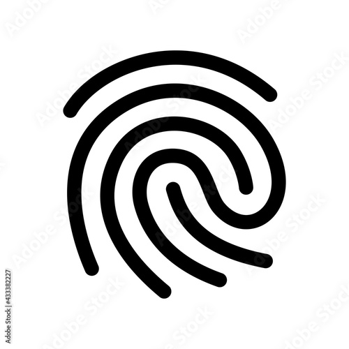 Fingerprint vector icon. Touch ID icon isolated on white background. ID app icon. Vector icon for web site, app or multimedia. UI UX.
