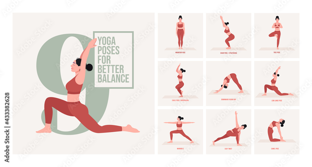 Premium Vector  Yoga poses for weight loss young woman practicing