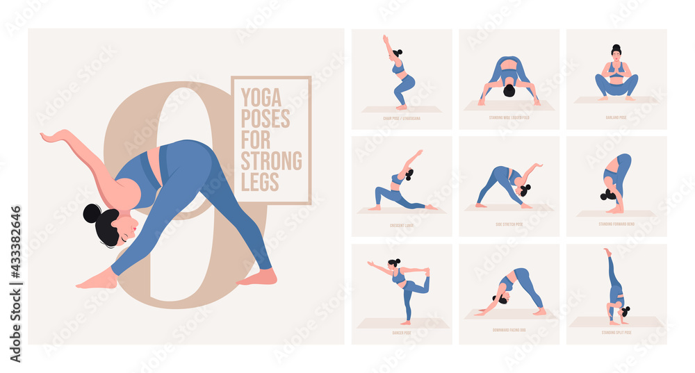 Premium Vector | Yoga poses for quit smoking young woman practicing yoga  pose woman workout fitness aerobic and ex
