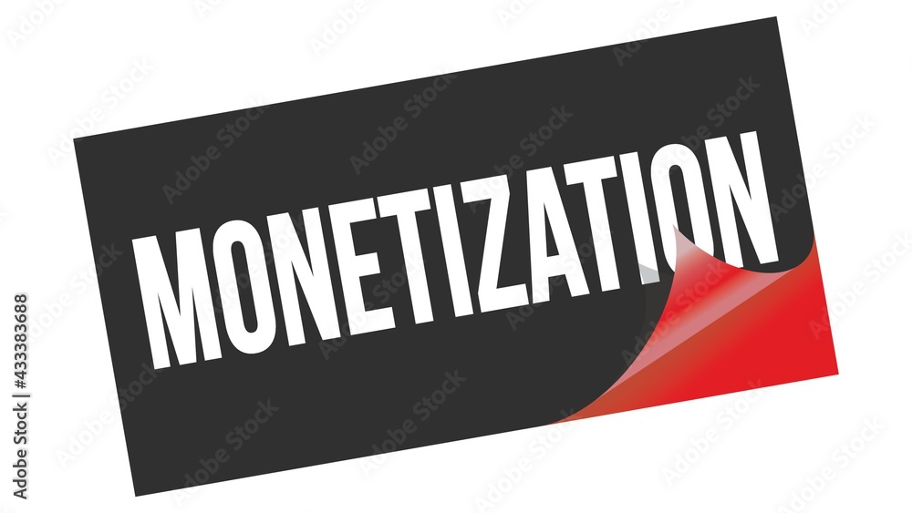 Obraz premium MONETIZATION text on black red sticker stamp.