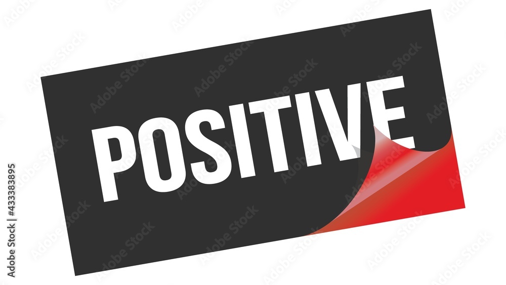 POSITIVE text on black red sticker stamp. POSITIVE text on black red sticker stamp.