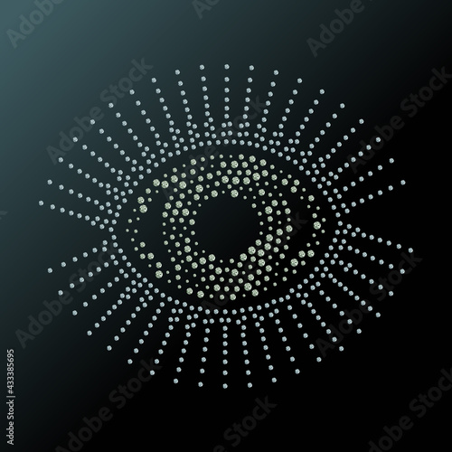 beautiful precious eye with a diamond texture for your design. Vector illustration