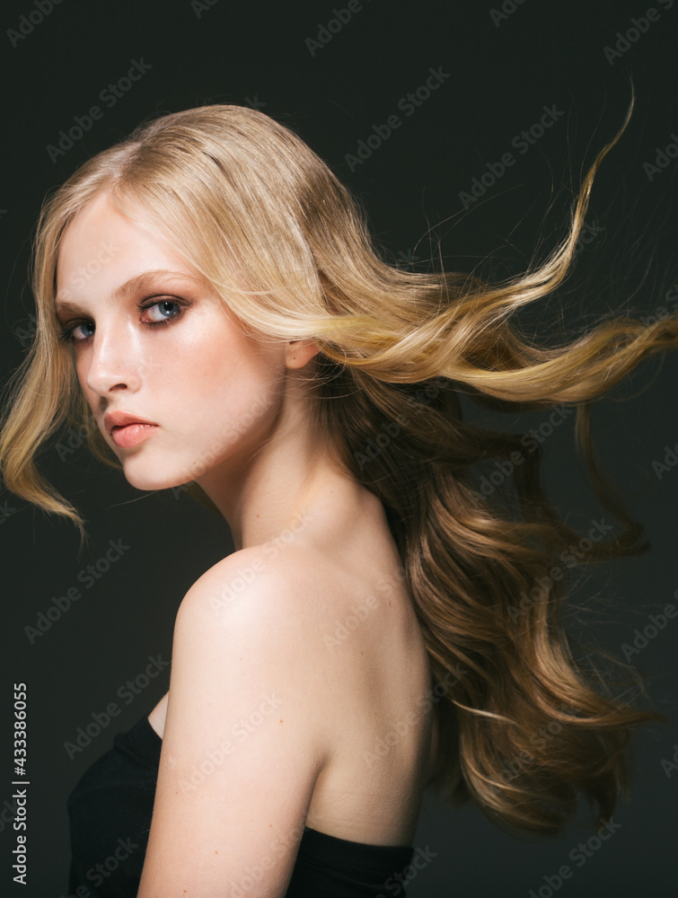 Blonde hair woman beautiful face long hair Blonde hair woman beautiful face long hair