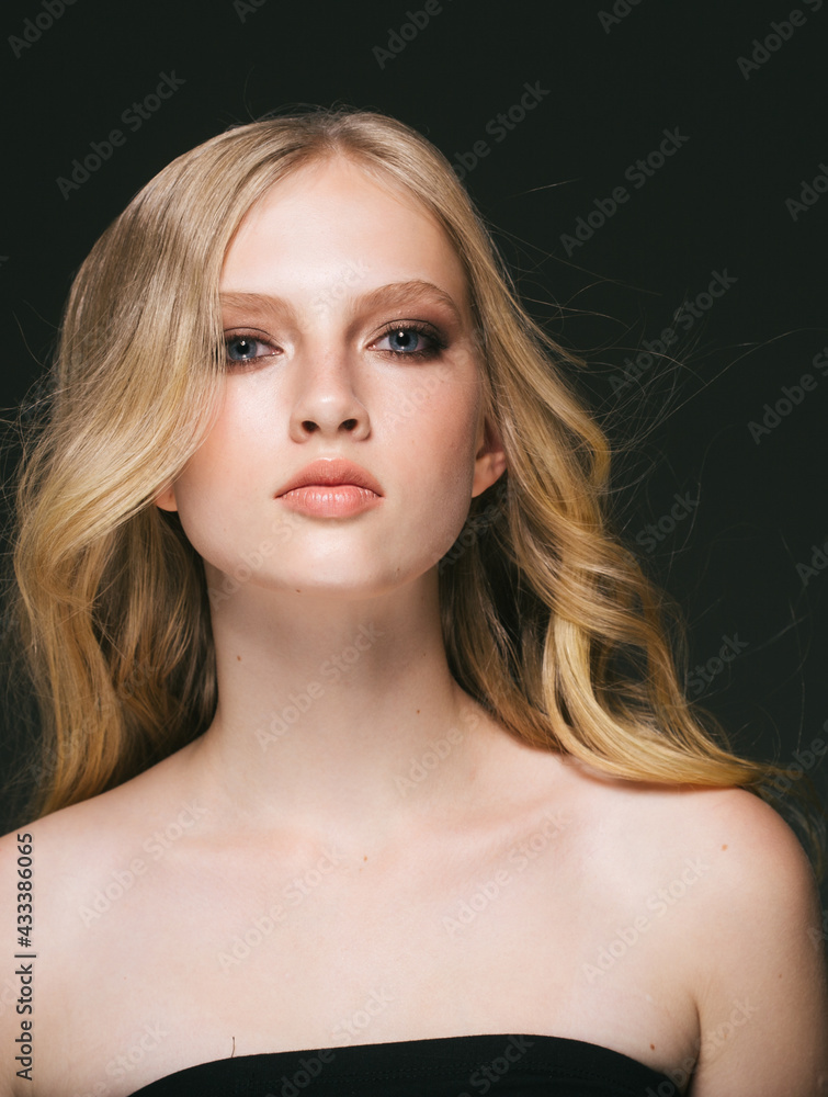 Blonde hair woman beautiful face long hair Blonde hair woman beautiful face long hair