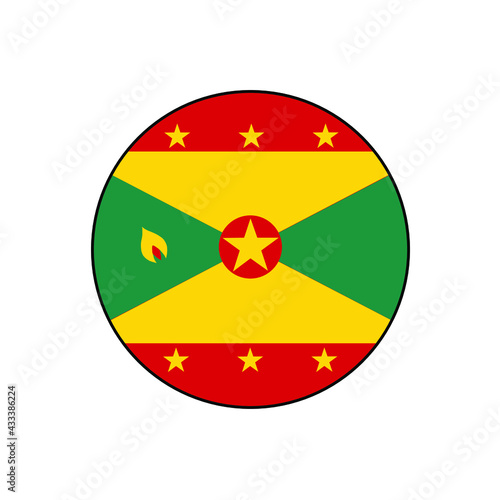 Free Download Grenada Circle Flag Vector Icon Button for North American Island Concepts.  - GFXLoad
