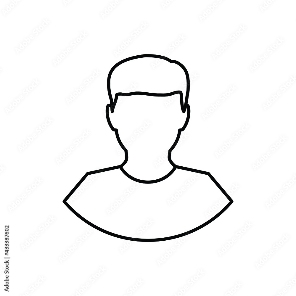 avatar icon man. male profile.  man avatar.   black vector symbol 