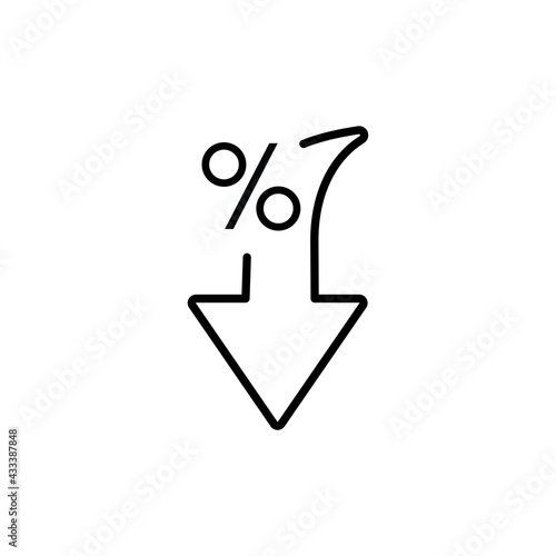 percent down - vector icon Interest rate icon