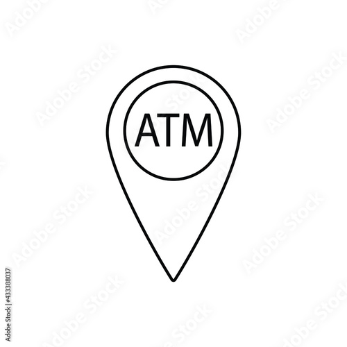 Free Download atm icon map point, destination with bank ATM sign  - GFXLoad