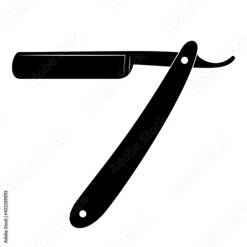 Straight razor icon, vector illustration 