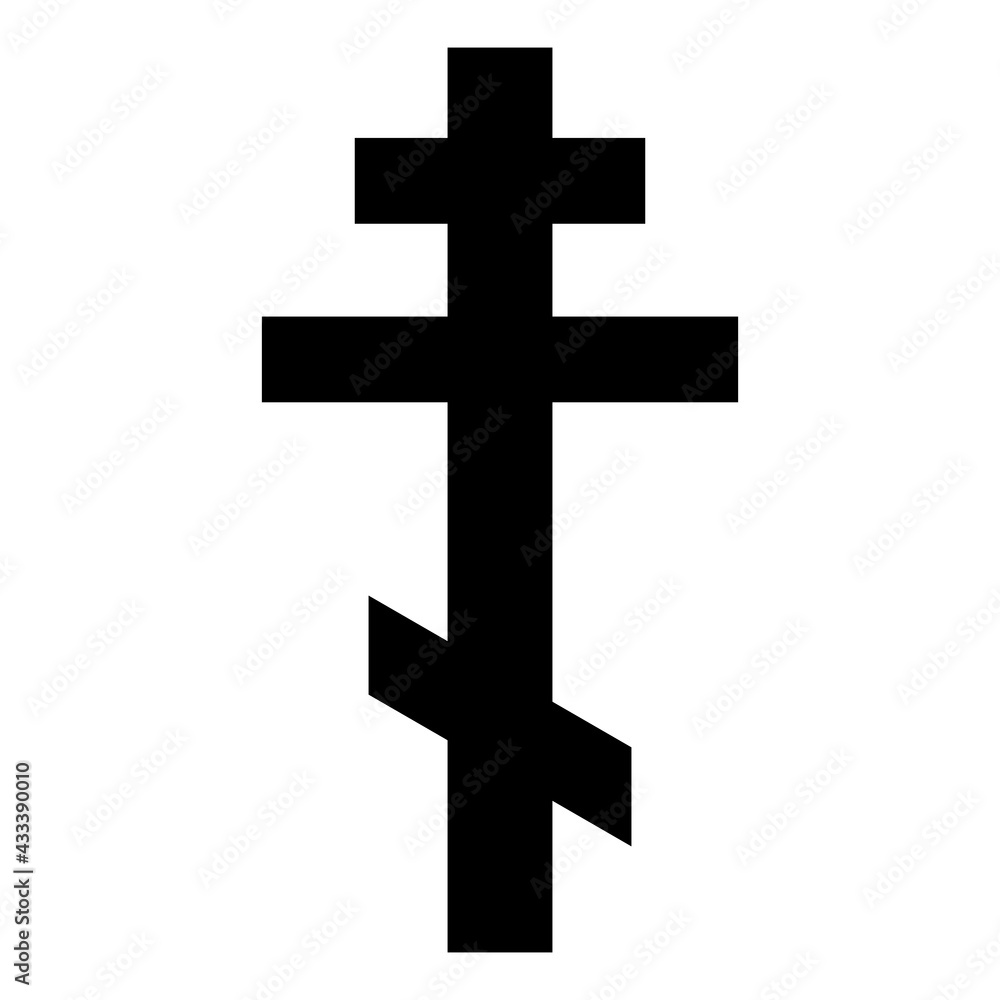 Russian orthodox cross isolated on white. Eastern Christian orthodox cross icon, vector illustration
