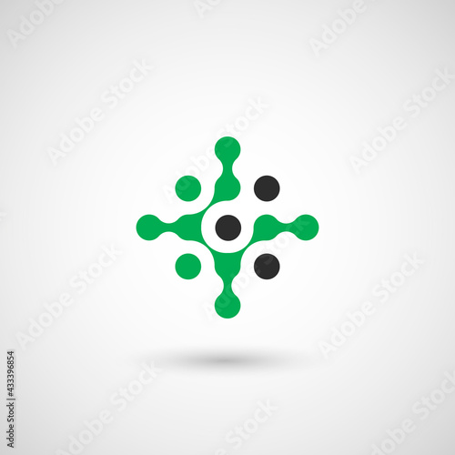 Vector isolated circle logo design template. Abstract dots symbol. Icon round shape. photo