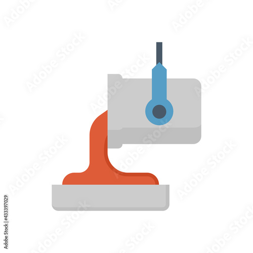 Casting process in metallurgy or metallurgical production industry vector icon. That manufacturing process in foundry, furnace or factory plant. To pouring hot liquid or molten metal into ingot mold.