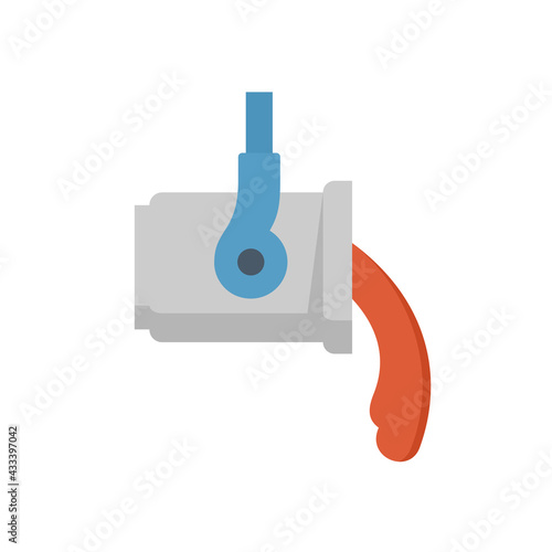 Casting process in metallurgy or metallurgical production industry vector icon. That manufacturing process in foundry, furnace or factory plant. To pouring hot liquid or molten metal into ingot mold.