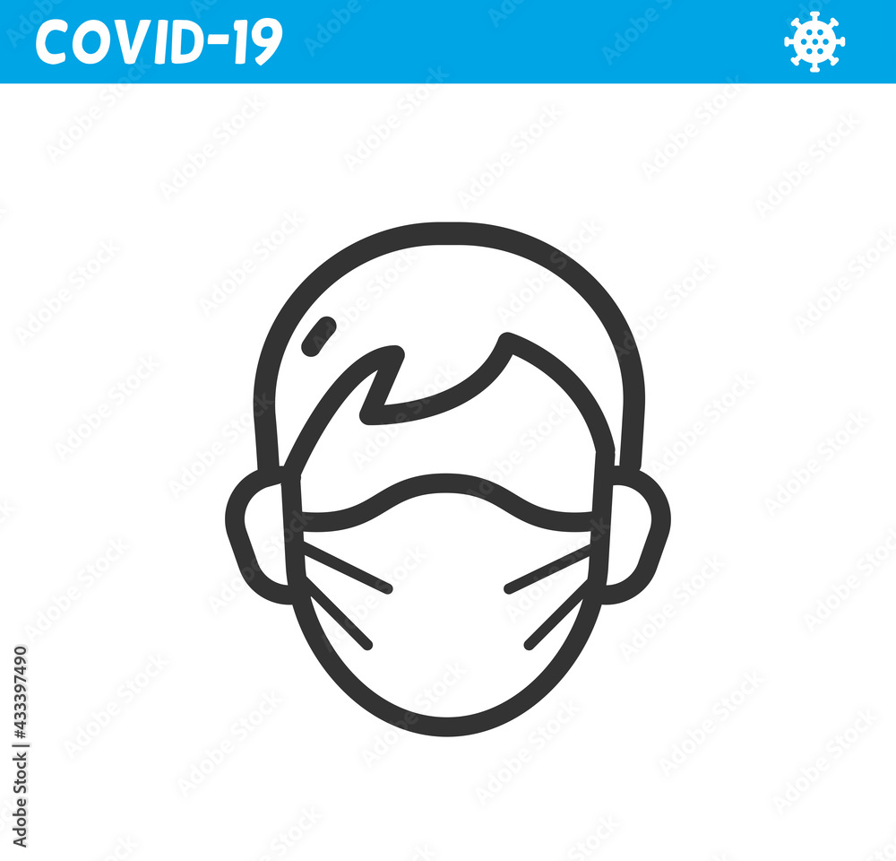 Protective mask line icon. Coronavirus. Virus, wearing mask, corona, pandemic, medical mask. Protective mask line icon. Coronavirus. Virus, wearing mask, corona, pandemic, medical mask.