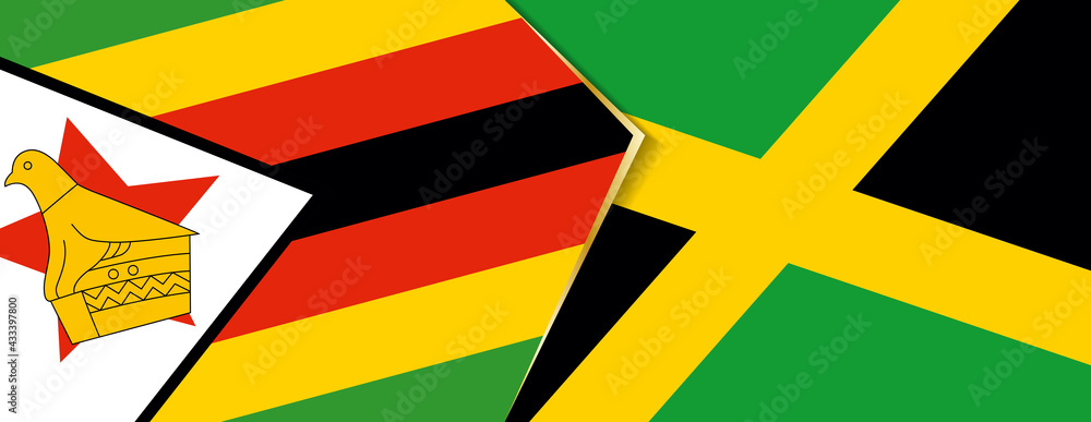 Zimbabwe and Jamaica flags, two vector flags. Zimbabwe and Jamaica flags, two vector flags.
