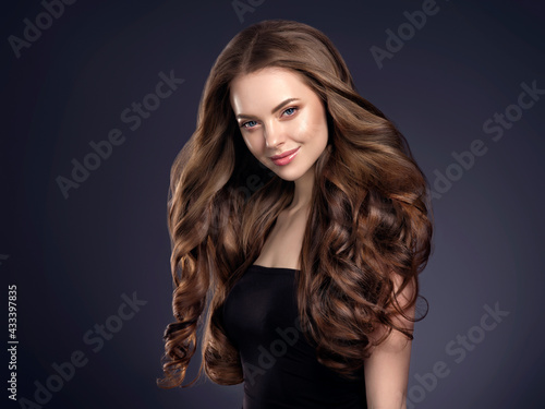 Young beautiful model with beautiful healthy skin and perfect hairstyle female model portrait